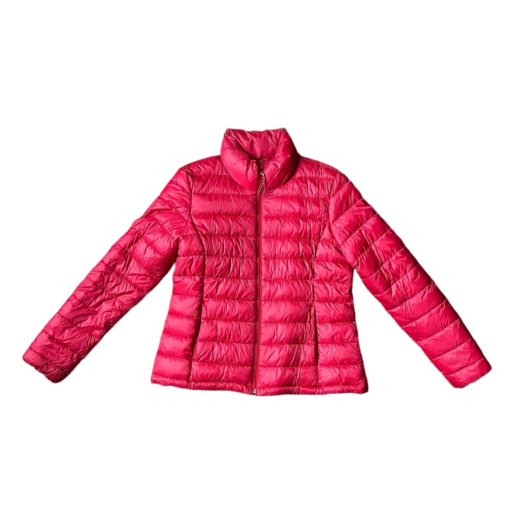 GAP WOMENS PUFFER JACKET RED PUFFER COAT RED